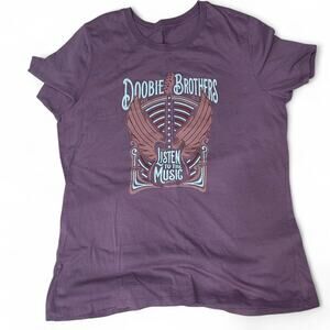 Purple Doobie Brothers Music graphic tee women's size Large